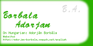 borbala adorjan business card